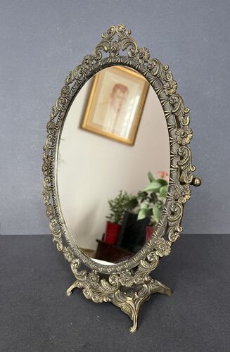 Miroir de table en bronze 22X34cm