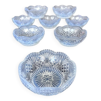 Art Deco Opalescent Glass Dessert Service