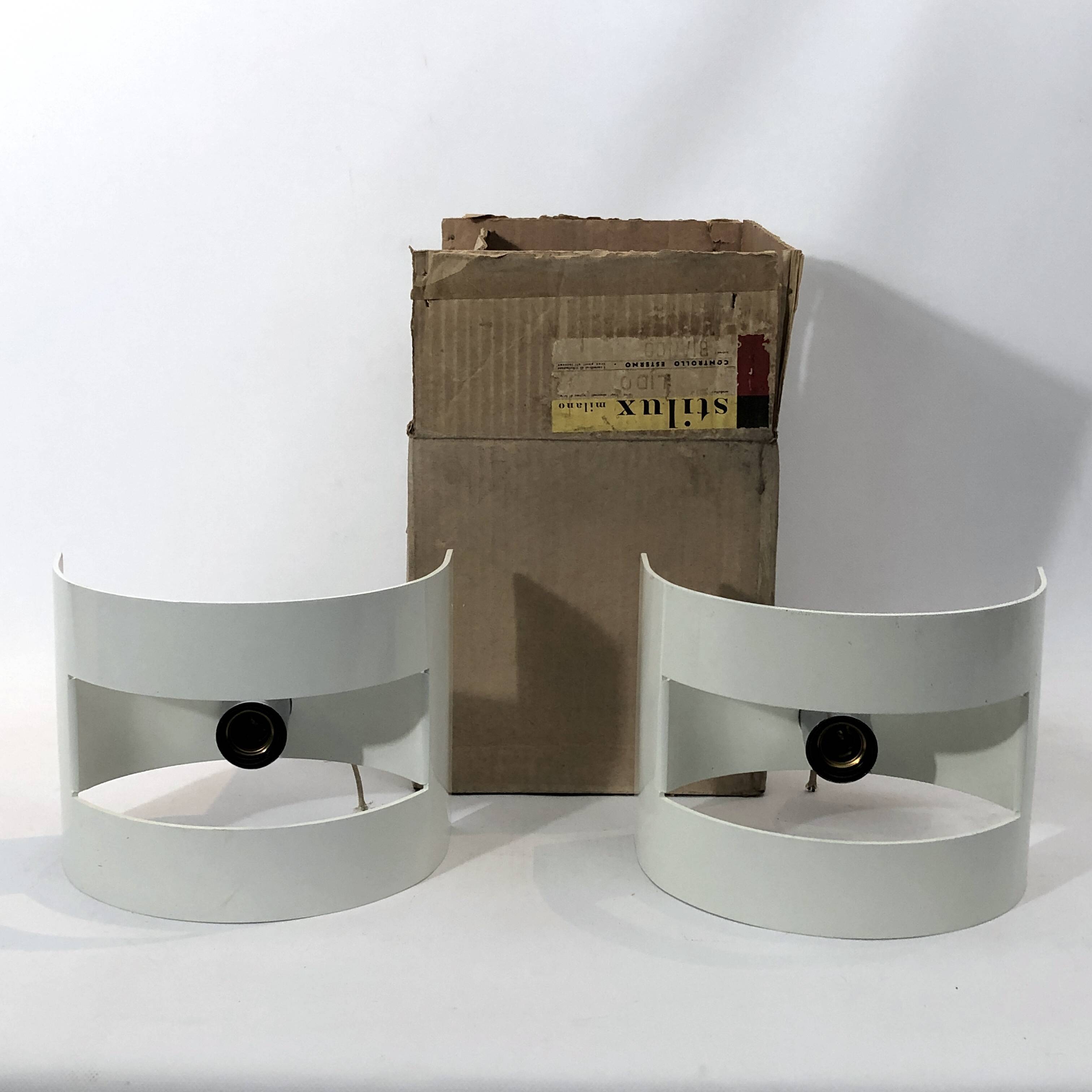 Stilux Milano Model Lido, pair of large sconces from 60s