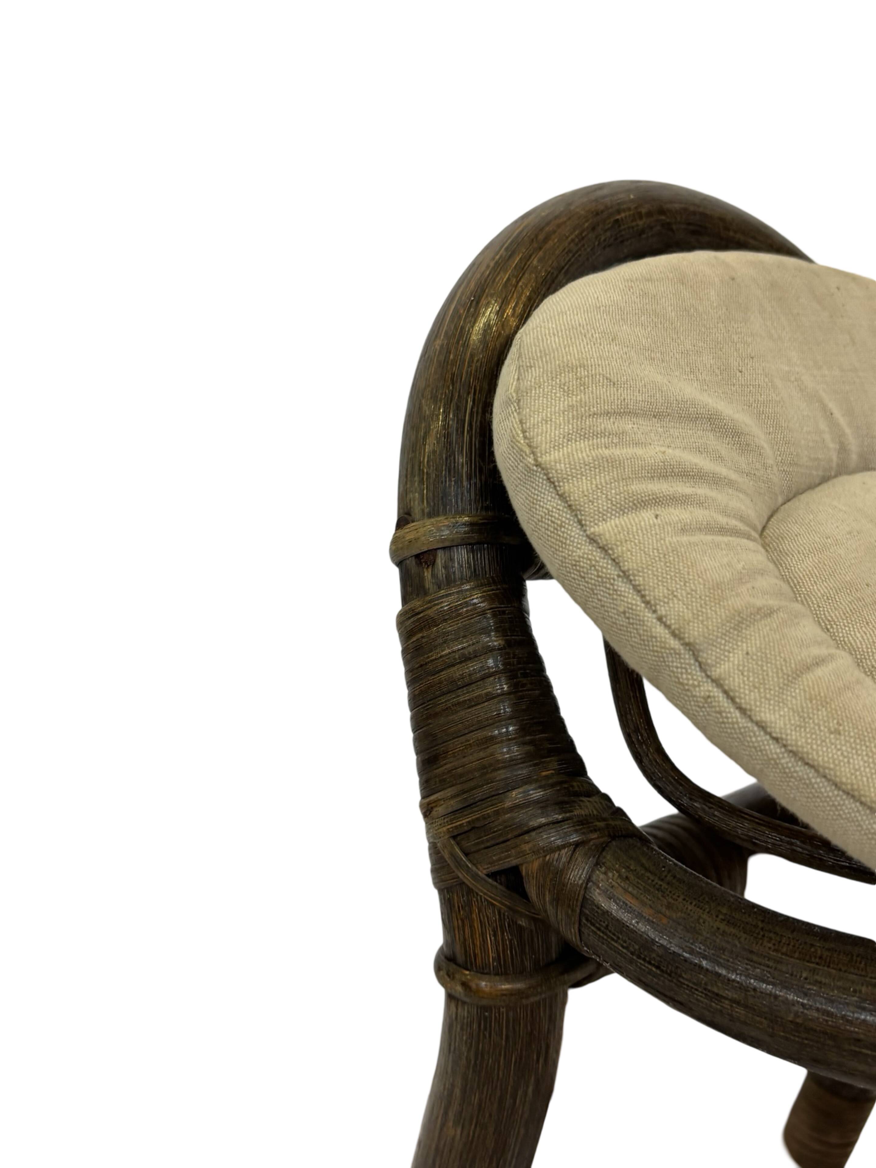 Midcentury bamboo rattan rocking horse 60's design children