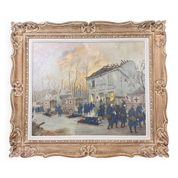 The Automobile During the War: According to Georges Bertin Scott / Removal of the wounded from a post