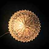 Round cast glass ceiling light