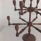 Large vintage turned wooden candelabrum - Brutalist and raw spirit