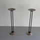 Pair of metal and brass candlesticks, 1960s, Germany
