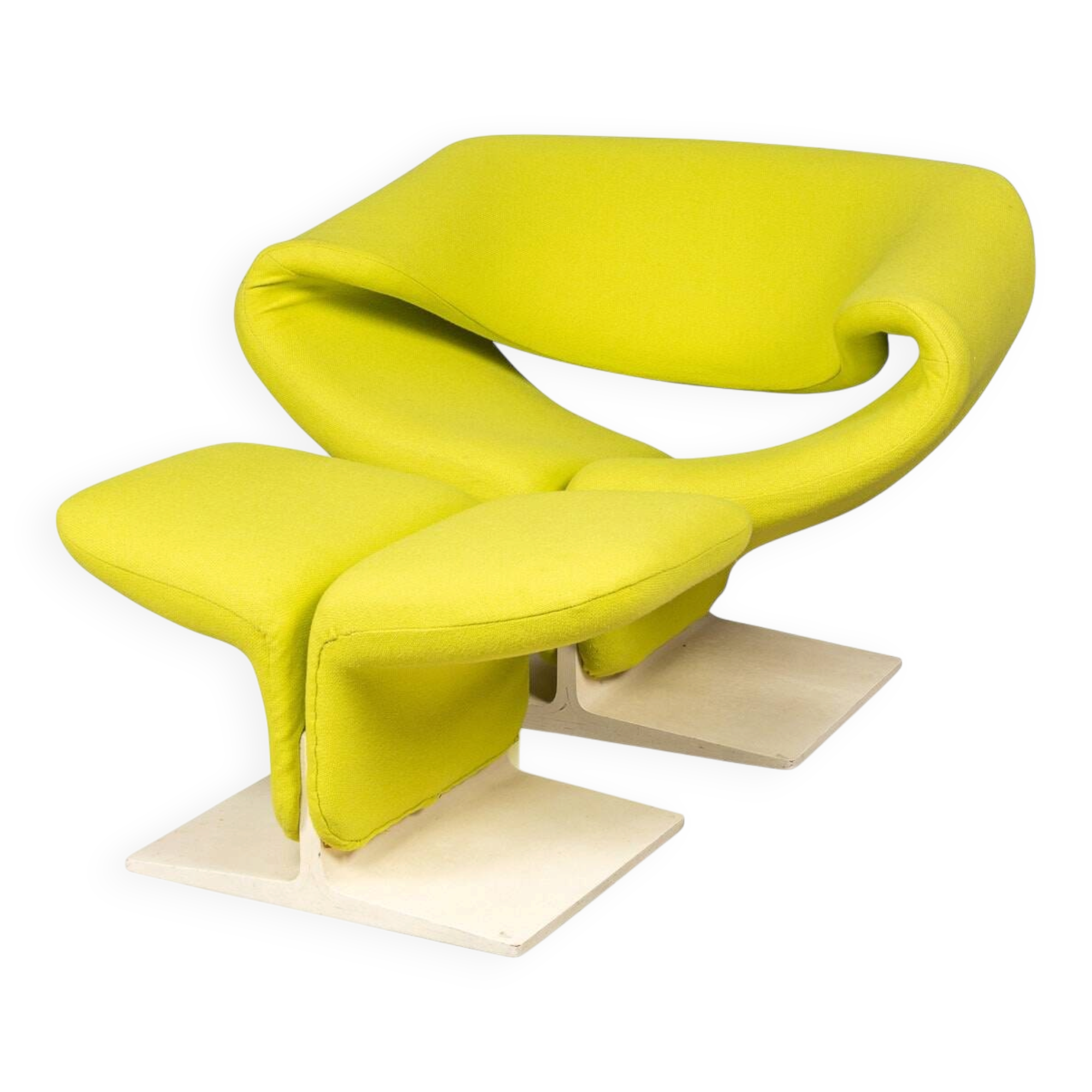 A 20thC RIBBON CHAIR & FOOTSTALL BY PIERRE PAULIN FOR ARTIFORT, FRANCE