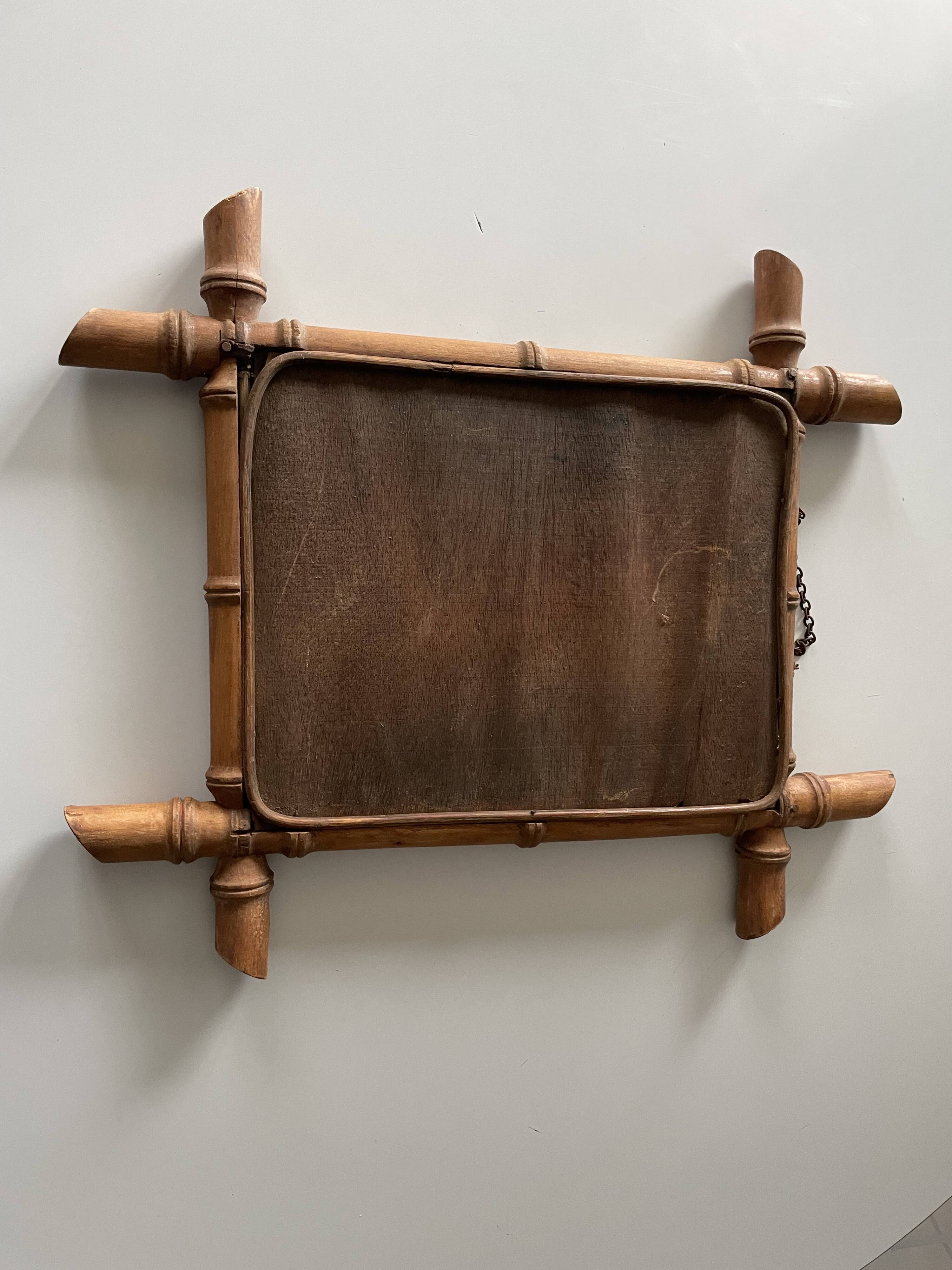 1960s faux bamboo mirror