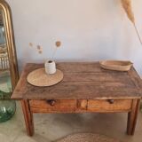 Table basse ancienne esprit table de ferme