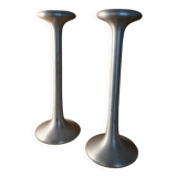 Pair of kagla aluminum candlesticks by carl ojerstam for ikea