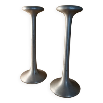 Pair of kagla aluminum candlesticks by carl ojerstam for ikea