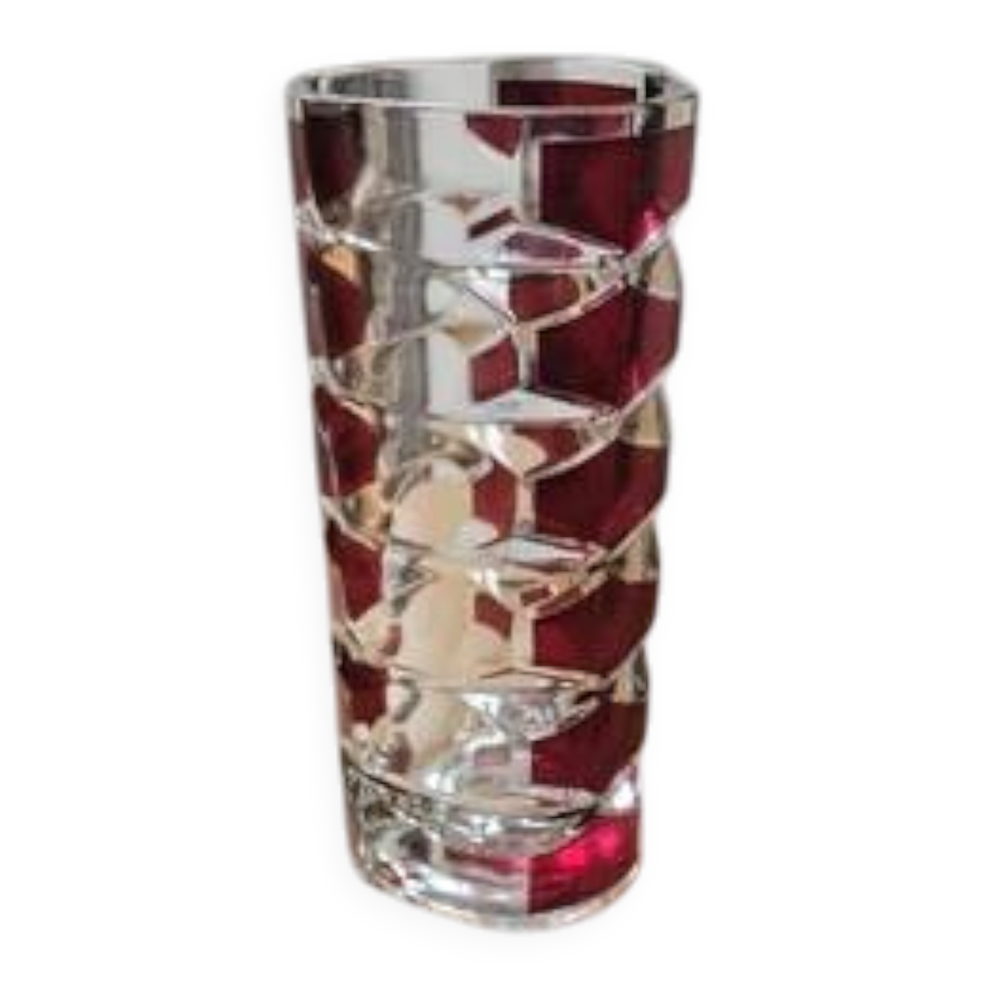 Vintage Windsor ruby vase in crystal - JG Durand for Luminarc