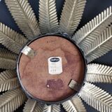 Mirror sun leaves gold metal 58cm