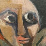 Expressionist portrait 1965 signed GR