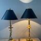 Pair of Empire lamps in bronze and sheet metal