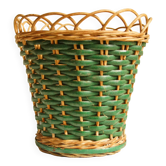 Cache-pot en rotin naturel & peint