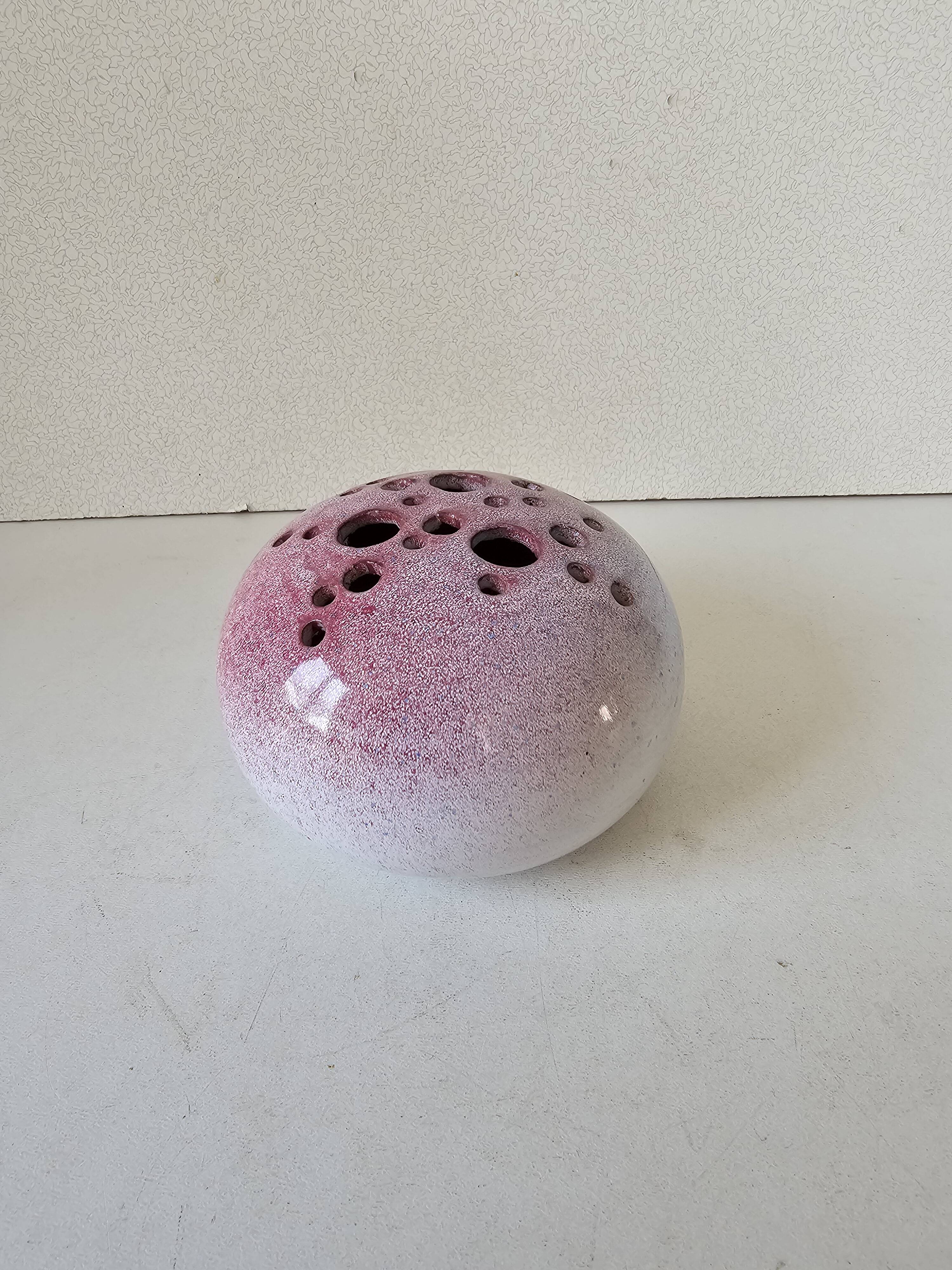 Ceramic vase flower holder Signed pictogram to be identified