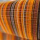 Pair of vintage 1970s modular armchairs – striped orange fabric