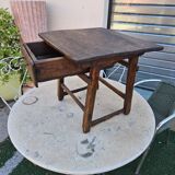 Antique folk art oak table or bedside table