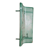 Vintage green perforated metal public bench