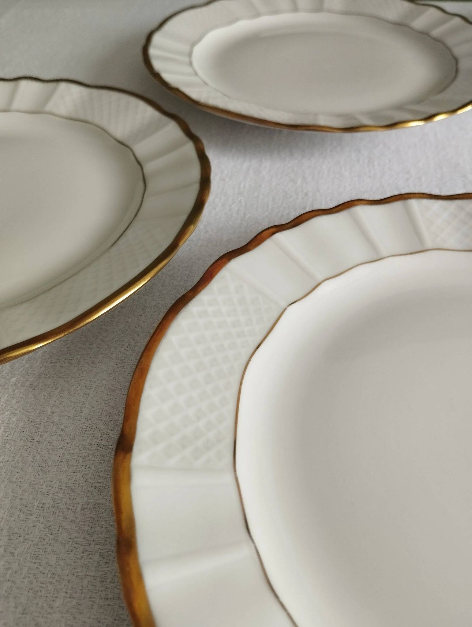 "Pallas" - 6 dessert plates in Limoges porcelain Balleroy & Cie