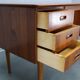 Danish mid-century modern teak writing desk with oak legs, 1960s
