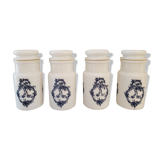 4 opaline bottles blue pattern