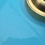 Lot 3 vintage blue opaline hanging lamps