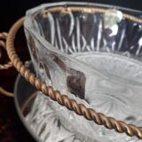 Salad bowl crystal of reims with servant