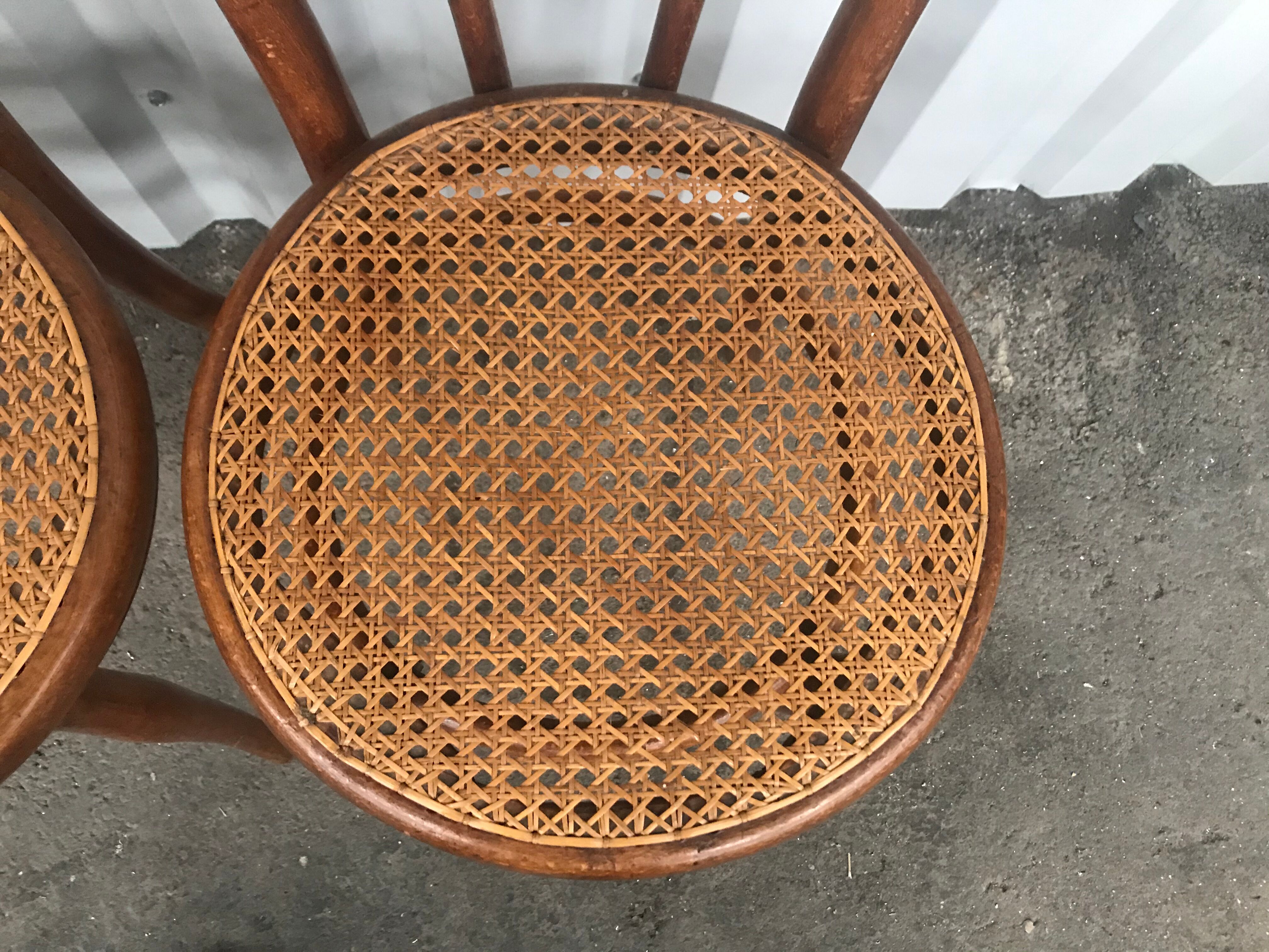 Pair of bistro chairs in canning Thonet