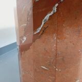 Vintage oval dining table in pink marble from the 70s 80s.