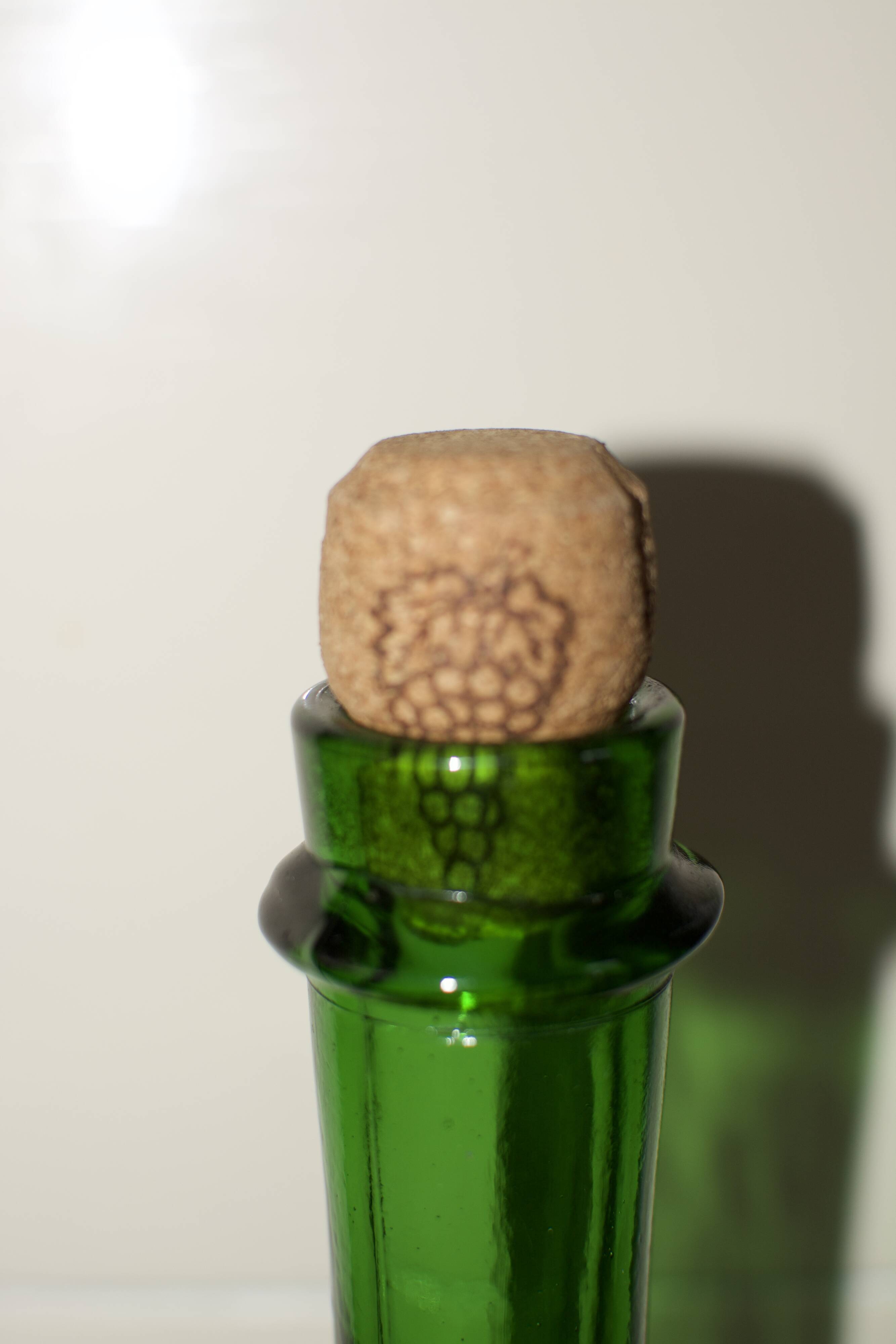 Vintage green glass bottle