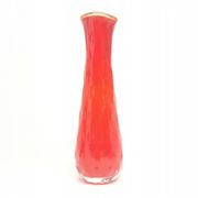 Vase en forme de haricot, en verre rouge, Ząbkowice, Pologne, années 1970