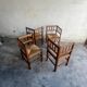 Set of 4 brutalist oak armchairs, 1950s