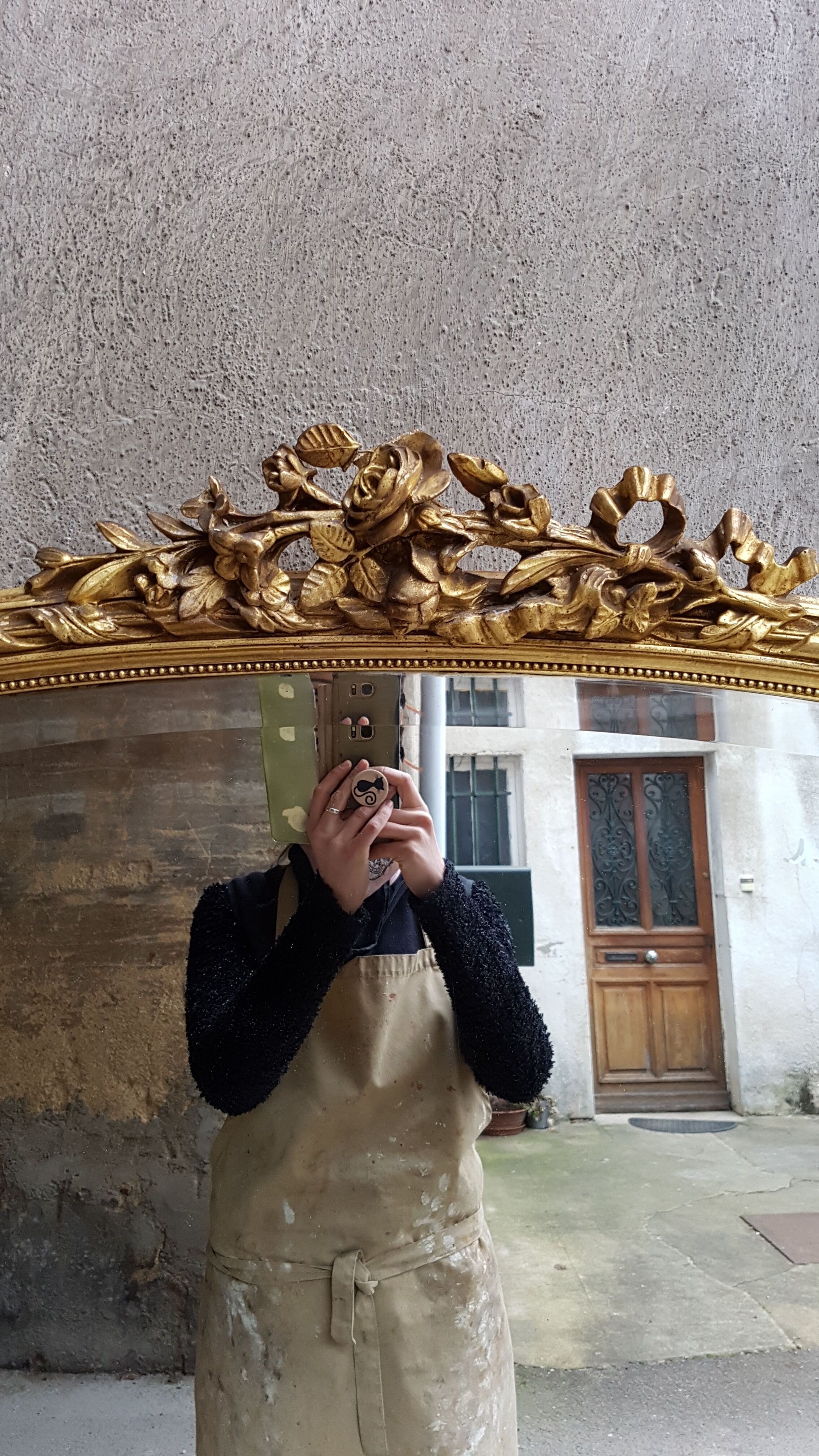 Miroir doré Napoléon III style Louis XVI 159x100cm