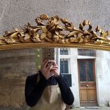 Golden mirror Napoleon III style Louis XVI 159x100cm