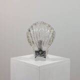 Vintage Murano craquelee glass chrome wall lamp