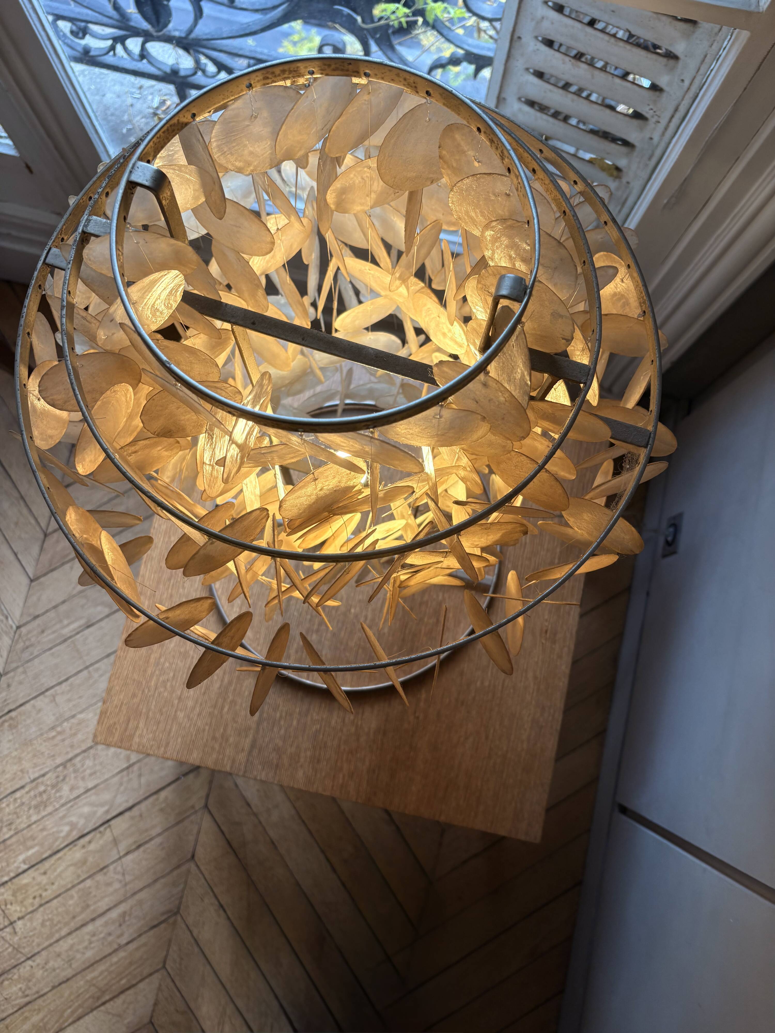 vintage mother-of-pearl lamp