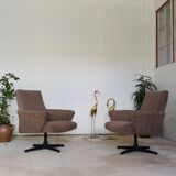 Paire de fauteuils pivotant Tchécoslovaquie 1960
