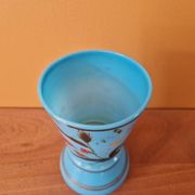Vase en opaline bleue à décor de fleurs, époque Napoléon III
