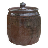 Pot and its lid in glazed stoneware