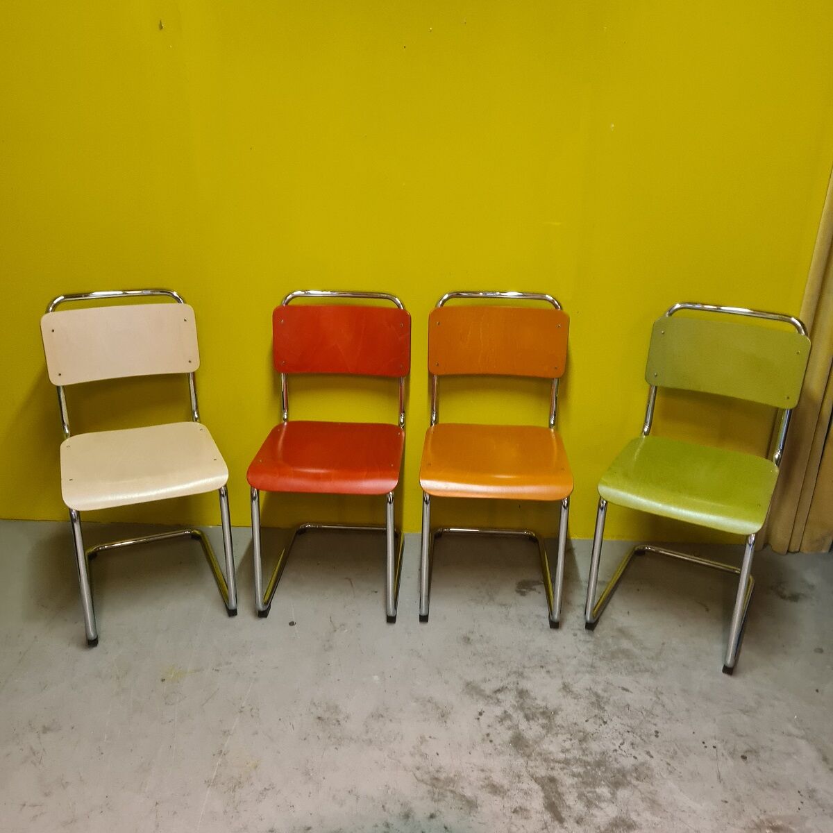 4 Dutch Design Chairs by Gispen Model 101.