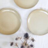 Set of 6 flat plates in sandstone, Sandstone village, vintage French