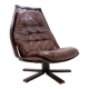 Vintage swivel armchair 1970 by Hans Brattrud for Hove Möbler