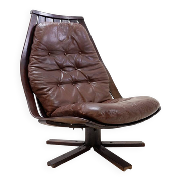 Vintage swivel armchair 1970 by Hans Brattrud for Hove Möbler