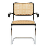 Cesca B64 black armchair Bauhaus Marcel Breuer, Italy