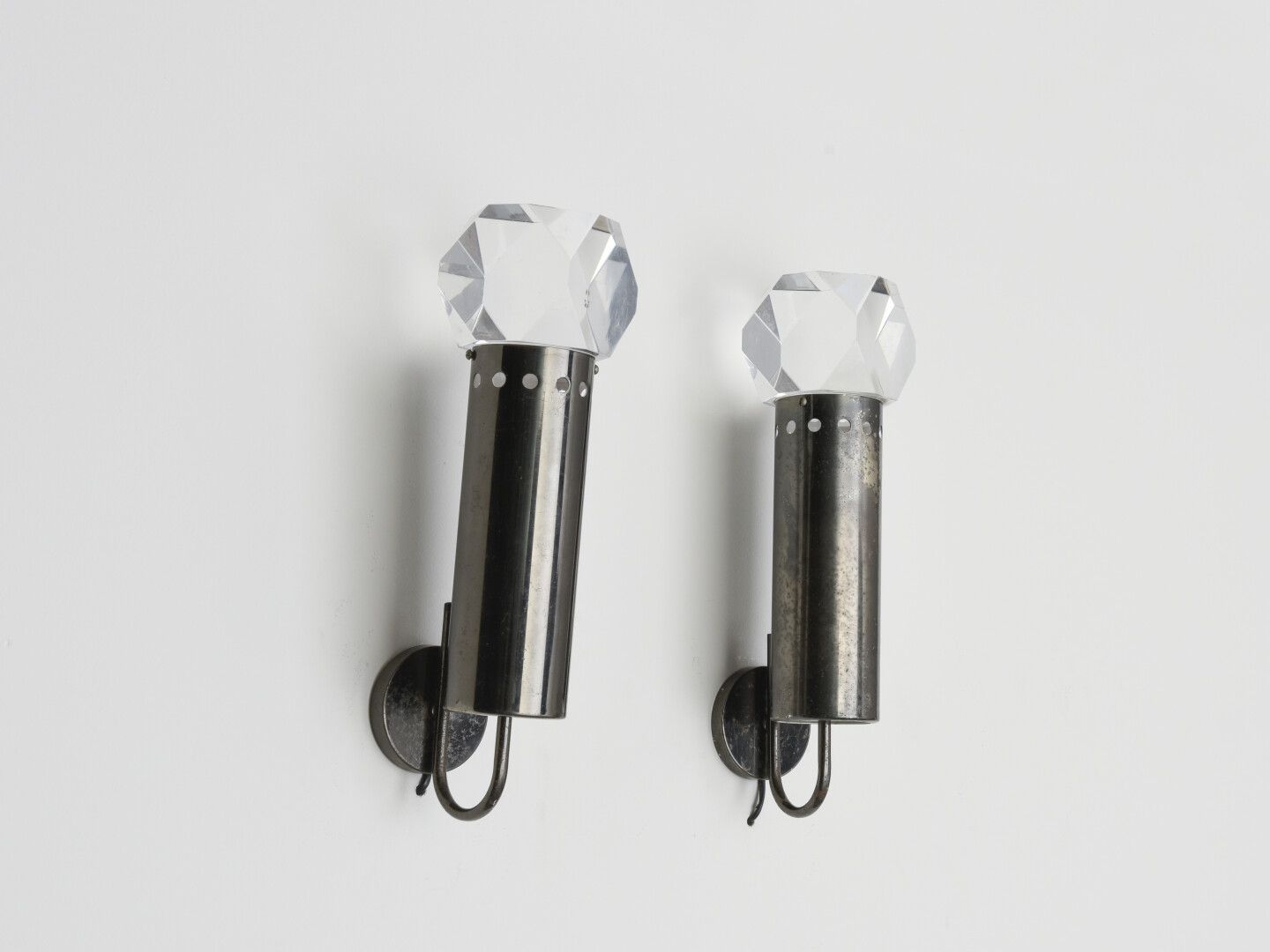 Pair of Scoolari 1970 steel wall lamps