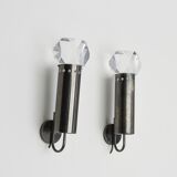 Pair of Scoolari 1970 steel wall lamps