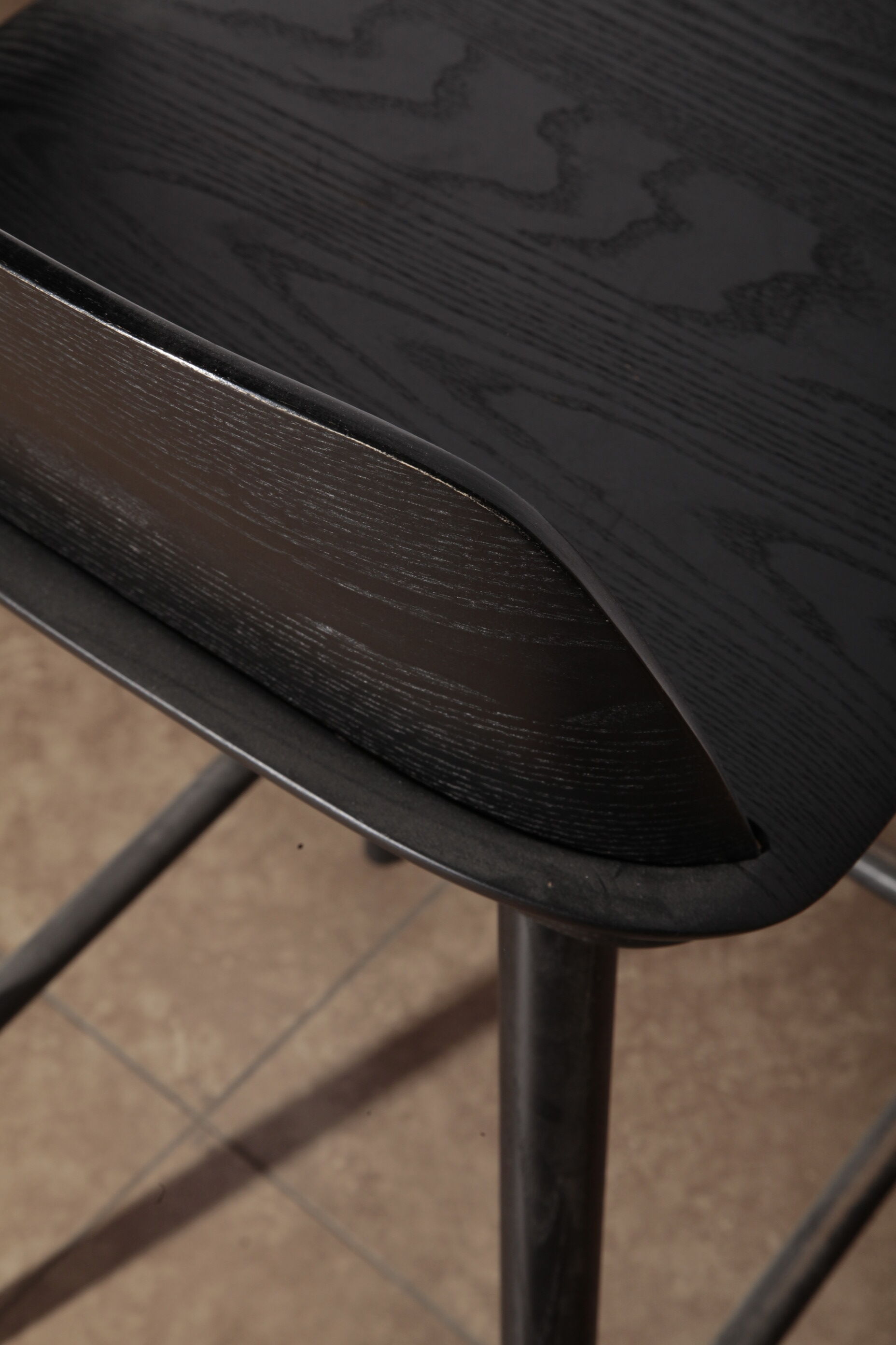 Black ash stool seating height 75cm