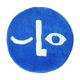 Tapis rond visage bleu 54x54cm