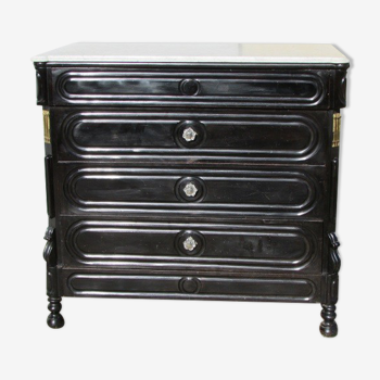 Commode Napoléon III en bois noirci