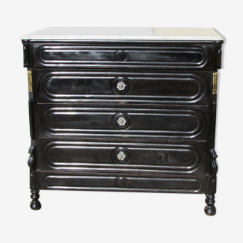 Napoleon III chest of drawers in blackened wood
